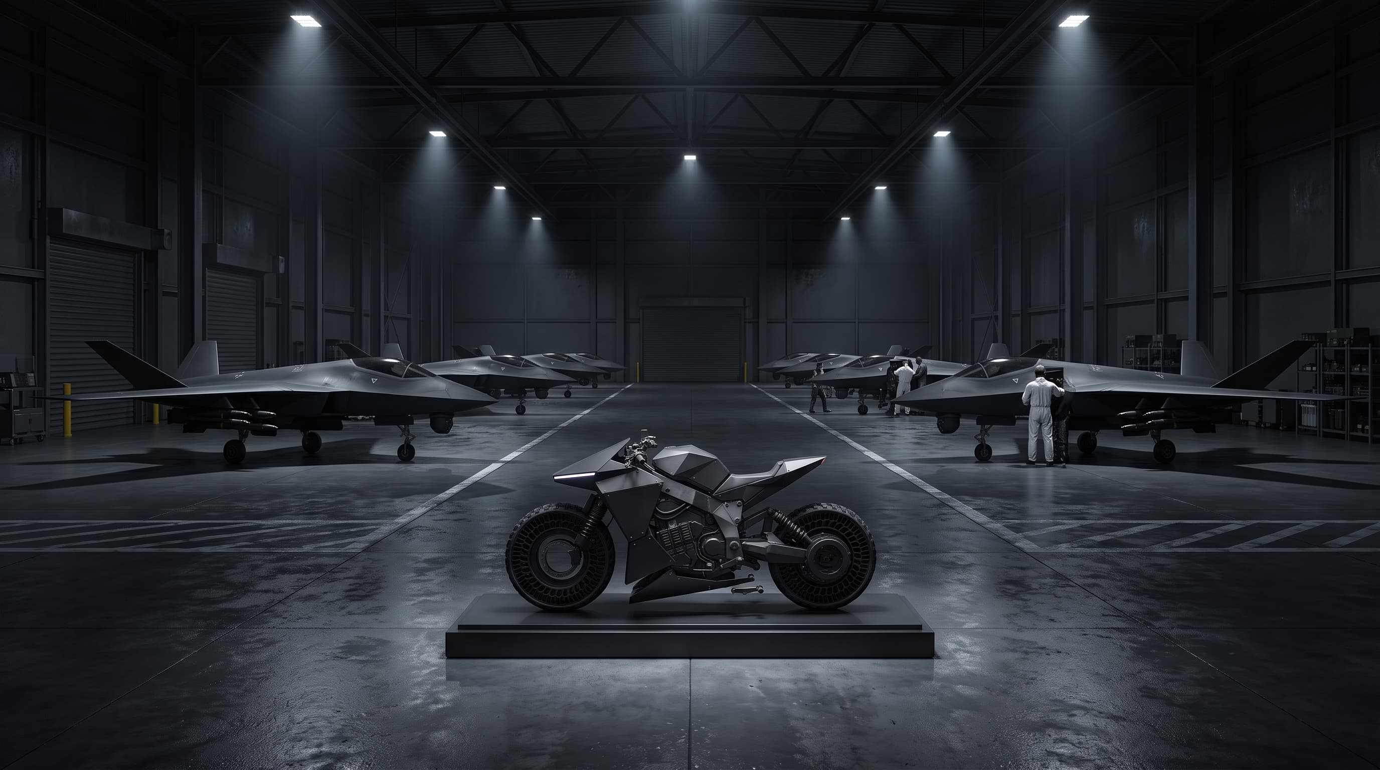 The Monolith on a plinth in an Ironvale hangar