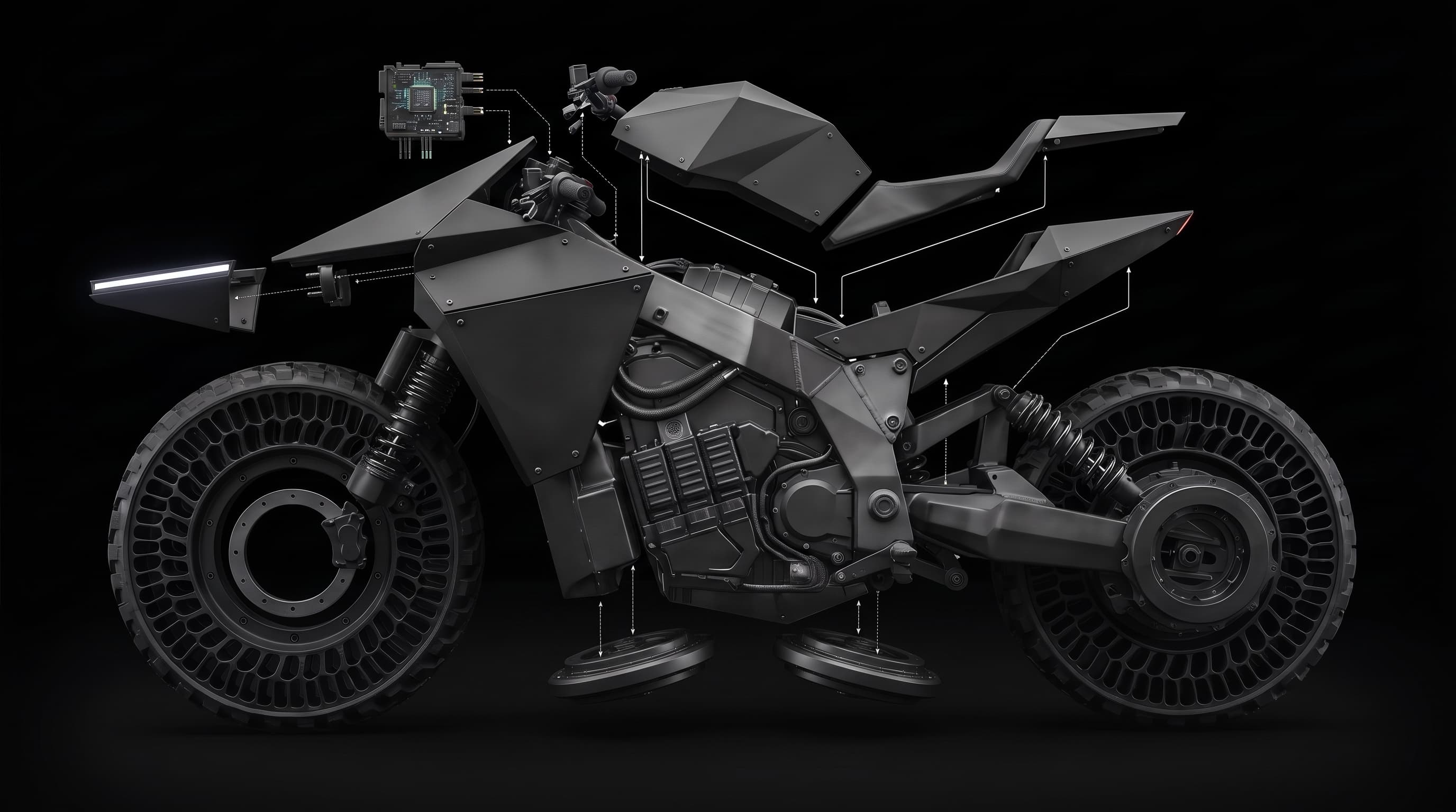 Monolith, exploded view showing its main parts